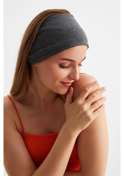 Füme Kadın Çift Taraflı Kullanım Alternatifli, Pamuklu Penye, Kaymaz, Hafif, Spor Saç Bandı Bandana fırsatları