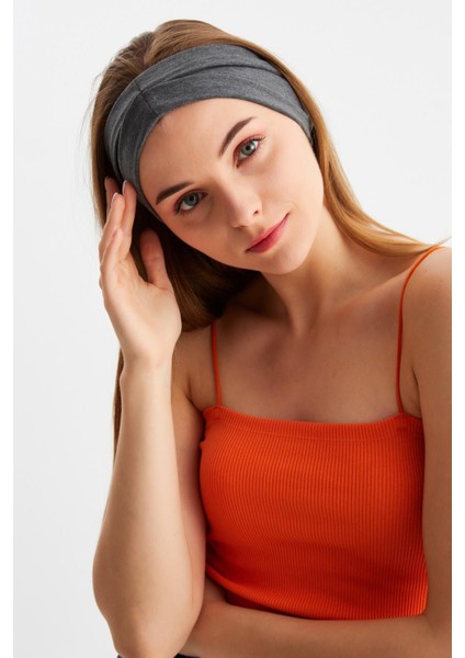 Füme Kadın Çift Taraflı Kullanım Alternatifli, Pamuklu Penye, Kaymaz, Hafif, Spor Saç Bandı Bandana indirimleri