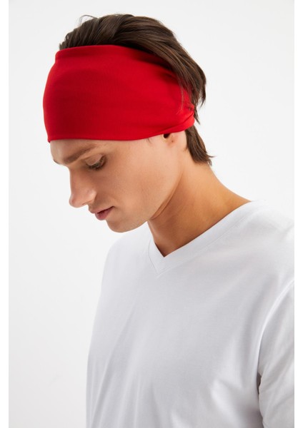 Kırmızı Erkek Pamuklu Penye, Kaymaz, Ultra Hafif, Spor Geniş Saç Bandı Bandana Buff fırsatları