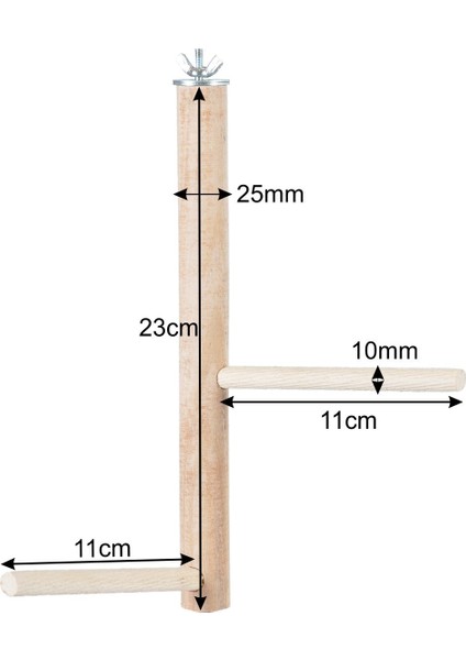 Ağaç Sopalı Kuş Tüneği Kuş Parkuru Tünek Boy 23 cm