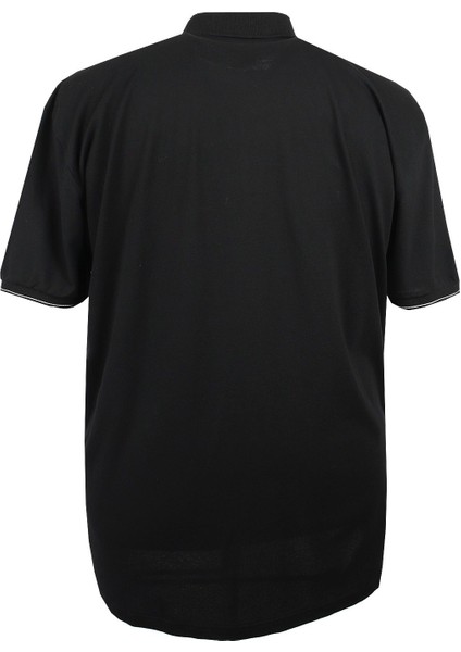 Büyük Beden Polo Yaka Tişört Cepli Pike Siyah fırsatları