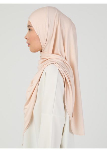 Fermuarlı Viskon Hijab - Açık Bej - Ecardin modelleri