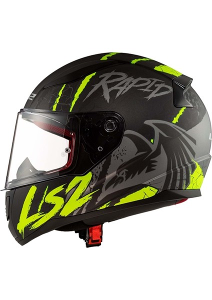 Rapid Raven Mat Siyah-Gri-Neon Sarı Kask L