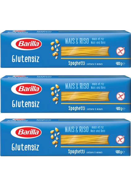 Glutensiz Spagetti Spahhetti Çubuk Makarna 400 gr x 3 Adet