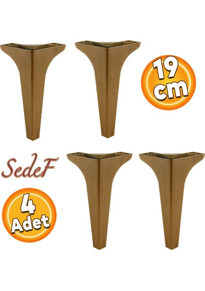 Sedef Lüks Mobilya Kanepe Sehpa Tv Ünitesi Koltuk Ayağı 19 cm Koyu Ceviz Baza Ayakları 4 Adet