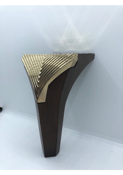 Plastik,venedik 15 cm Ceviz-Gold Koltuk, Baza, Mobilya Ayağı (4 Adet)
