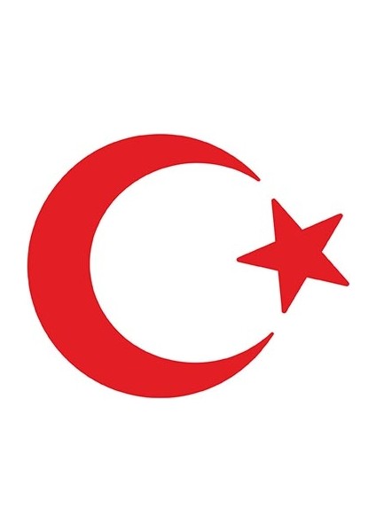 Ay Yıldız Folyo Kesim Etiket Kırmızı (8cm)