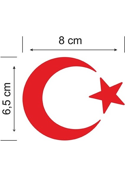 Ay Yıldız Folyo Kesim Etiket Kırmızı (8cm) fiyatları