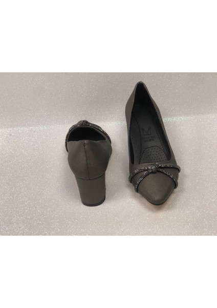 Kafkaslar Taşlı Saten 6 Cm. Topuklu Bayan Stiletto Bayan Ayakkabı