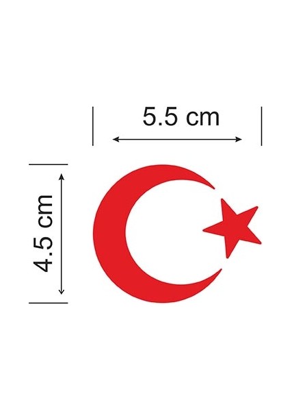 Anahtarlık Sepeti Ay Yıldız Folyo Kesim Etiket Kırmızı (5.5cm)