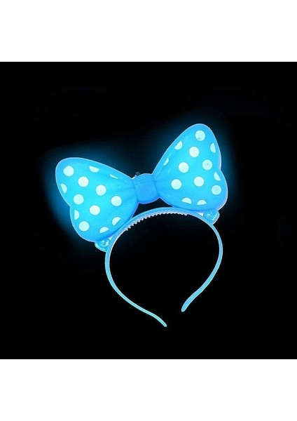 Işıklı Mavi Mickey Mouse Taç Blue Headband LED Light Mickey Mouse Işıklı Taç Mavi Renk Parti Taçları