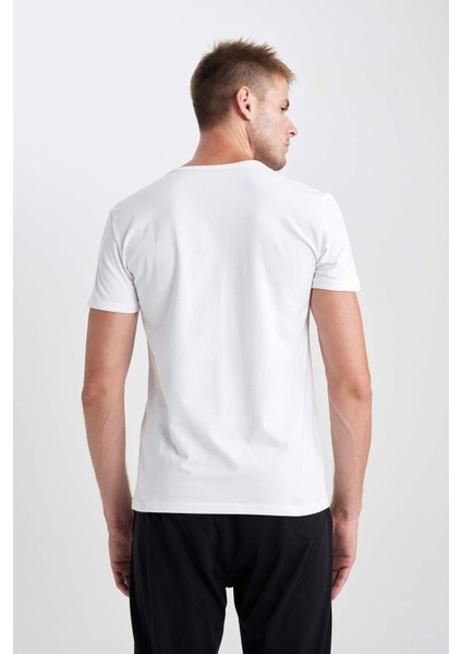 Slim Fit V Yaka Basic Kısa Kollu Fanila L4884AZ23AU indirimleri