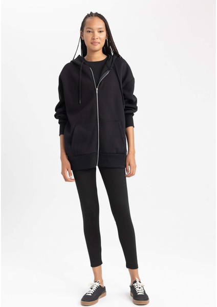 Oversize Fit Kapüşonlu Kalın Kumaş Hırka V7995AZ23WN fiyatları