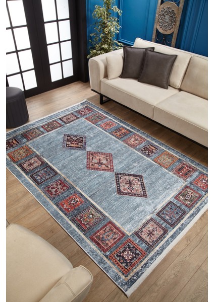 Santacatarina Mavi Modern Dijital Baskı Halı