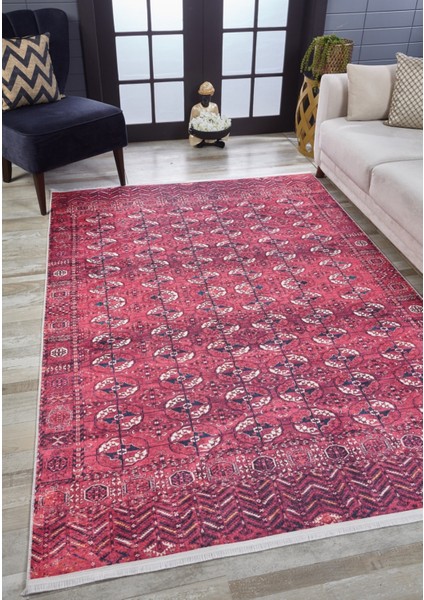 Solapur Bordo Modern Dijital Baskı Halı