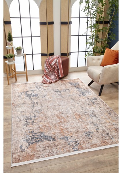 Tandoadam Bej Modern Dijital Baskı Halı