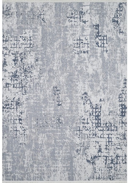 Carseda Gri Modern Dijital Baskı Halı