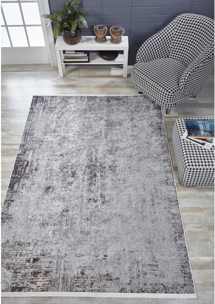 Sambrial Gri Modern Dijital Baskı Halı