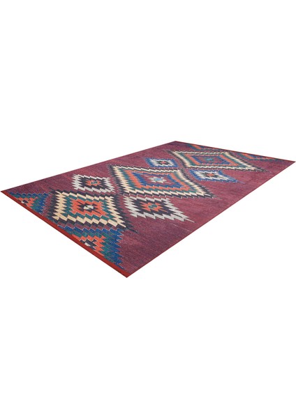 Bhopal Bordo Modern Dijital Baskı Halı