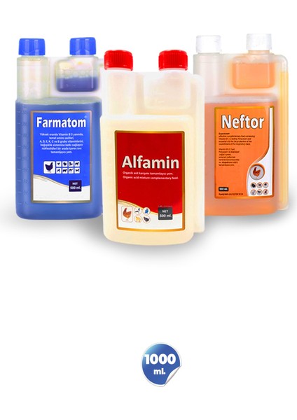 3&#39;lü 1 Litre Set Farmatom 1 Litre Alfamin 1 Litre - Neftor 1 Litre