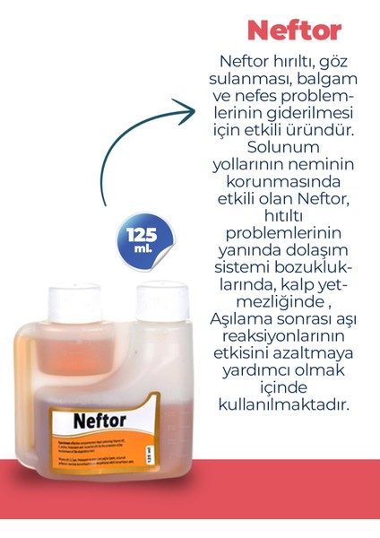 Neftor Kanatlı Hayvanlar Için Sağlık Ürünü 125 ml