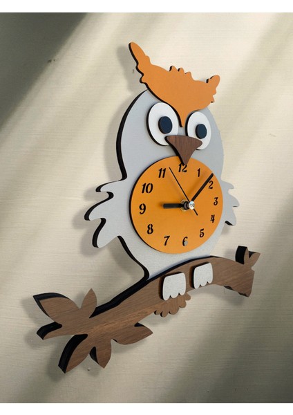 Goodtime Gri Baykuş Sarkaçlı Dekoratif Duvar Saati