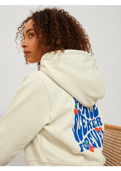 Kapüşonlu Rahat Kesim Ekru Kadın Sweatshirt 12241834 fırsatları