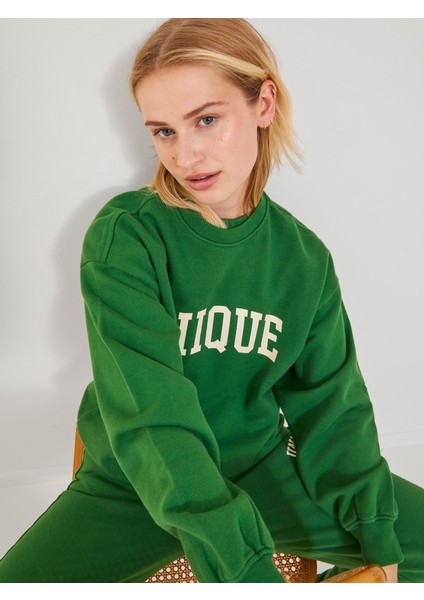 Jxjada Soft Loose Ls Sweat Swt Sn Kadın Yeşil Sweatshirt 12244363-Green