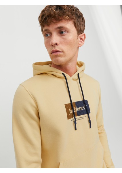 Jack & Jones Kapüşonlu Standart Kalıp Sarı Erkek Sweatshirt 12242197