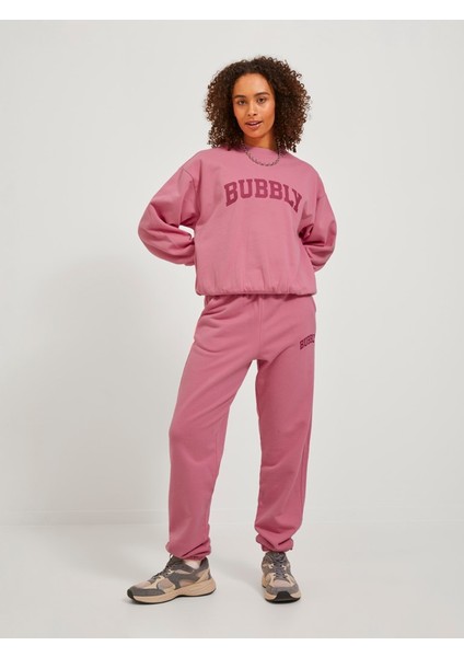 Sıfır Yaka Rahat Kesim Pembe Kadın Sweatshirt 12244363 fiyatları