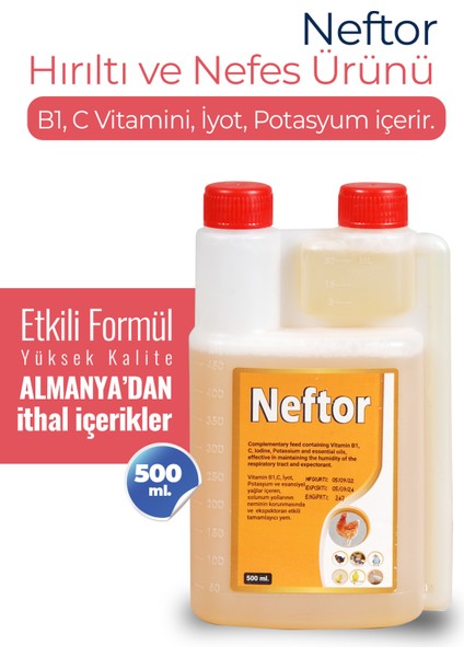 Neftor Kuşlar Için Nefes ve Solunum Ürünü 500 ml Orjinal