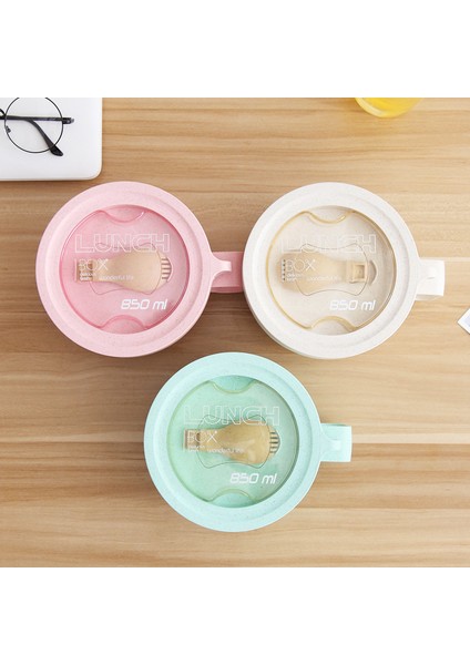 Buğday Saman Mühürlü Taze Plastik Öğle Yemeği Kutusu Kase Hızlı Set (Yurt Dışından)