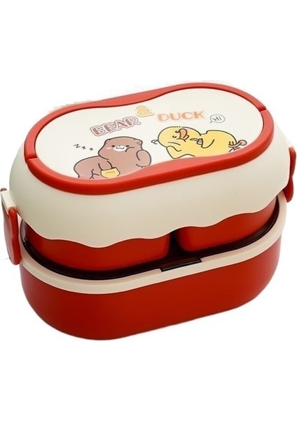 Çift Katmanlı Bölme Yemek Kabı Taşınabilir Büyük Kapasiteli Yemek Kabı (Yurt Dışından)