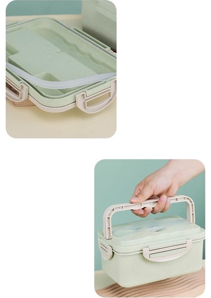 Kaşık ve Yemek Çubukları ile Mikrodalgada Kullanılabilir Üç Bölmeli Yemek Kabı (Yurt Dışından) fırsatları