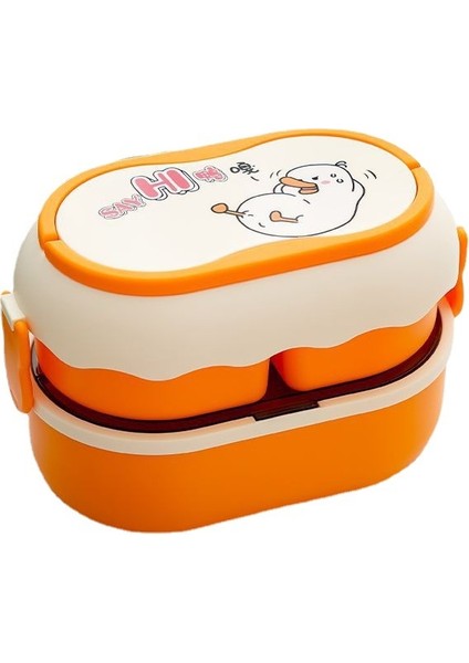 Çift Katmanlı Bölme Yemek Kabı Taşınabilir Büyük Kapasiteli Yemek Kabı (Yurt Dışından)