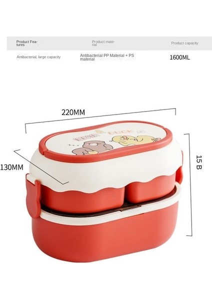 Çift Katmanlı Bölme Yemek Kabı Taşınabilir Büyük Kapasiteli Yemek Kabı (Yurt Dışından) fırsatları