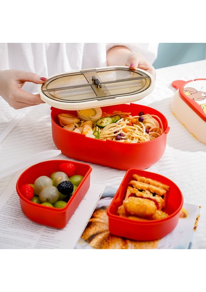 Çift Katmanlı Bölme Yemek Kabı Taşınabilir Büyük Kapasiteli Yemek Kabı (Yurt Dışından) modelleri