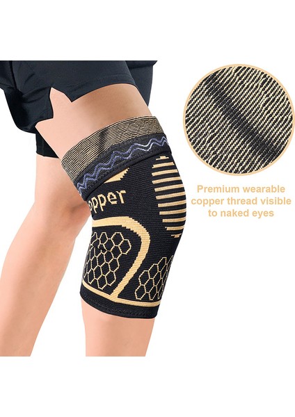 Dizlik Silikon Çift Oluklu Nefes Alabilen Örme Diz Badminton Koşu Spor Bakır Fiber Dizlik (Yurt Dışından) fiyatları