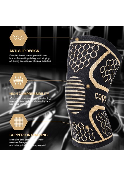 Dizlik Silikon Çift Oluklu Nefes Alabilen Örme Diz Badminton Koşu Spor Bakır Fiber Dizlik (Yurt Dışından) fırsatları