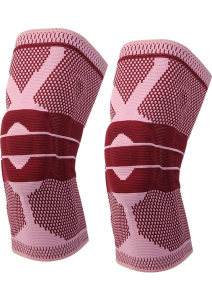 Kadın Pembe Silikon Ped Çift Taraflı Yaylı Örgü Naylon Nefes Alabilir Koşu Basketbol Tırmanma Koruyucu (Yurt Dışından) fiyatları