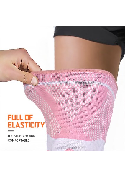 Kadın Pembe Silikon Ped Çift Taraflı Yaylı Örgü Naylon Nefes Alabilir Koşu Basketbol Tırmanma Koruyucu (Yurt Dışından) fırsatları