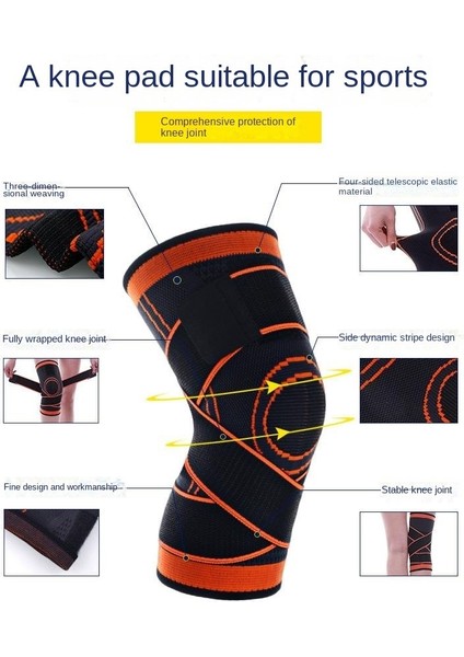 Örme Spor Dizlikler Basınçlı Koşu Basketbol Bisiklet Spor Nefes Alabilen Sargı Koruyucu Donanım (Yurt Dışından) indirimleri