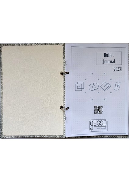 Fabrıc Bullet Journal ( Krem - Keten - 15X21CM - Düz - Minimal Sayfalar )