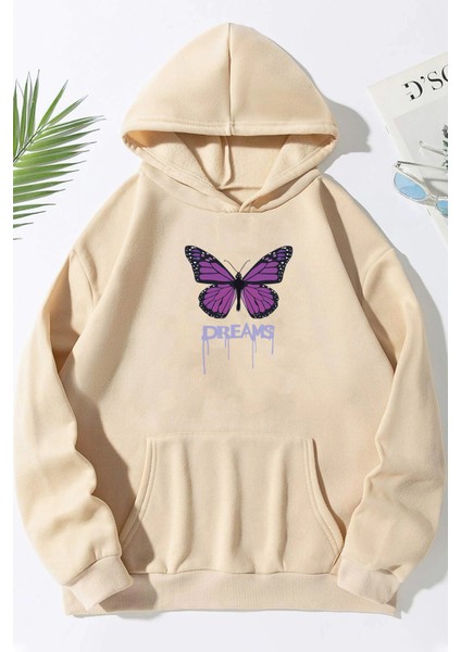 Only Trendwear Unisex Oversize Dream Butterfly Baskılı Sweatshirt