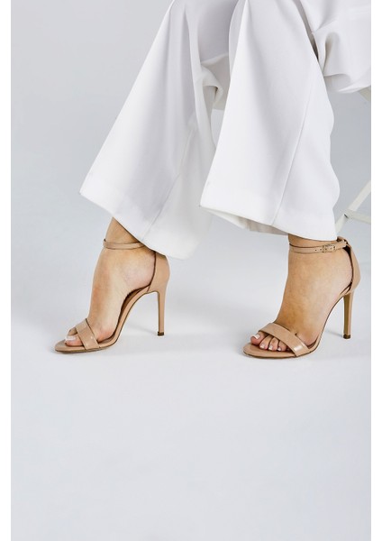 Taine Kadın Bisküvi Cilt Hakiki Deri Topuklu Ayakkabı 613 26321 Bn Sndlt Y23