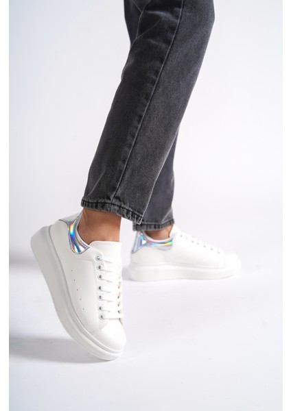 MBMKQ200-BHLG Kadın Kalın Taban Beyaz/hologram Sneaker & Spor Ayakkabı