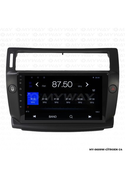 Citroen C4 Android 12 Multimedya Carplay 2gb RAM+32GB HDD Navigasyon Ekran