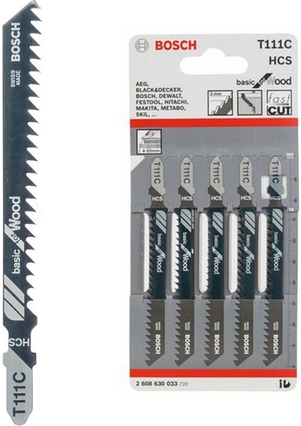 - Ekonomik Seri Ahşap İçin T 111 C Dekupaj Testeresi Bıçağı - 5'Li Paket