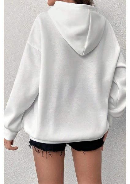 Unisex Oversize Fine Baskılı Sweatshirt