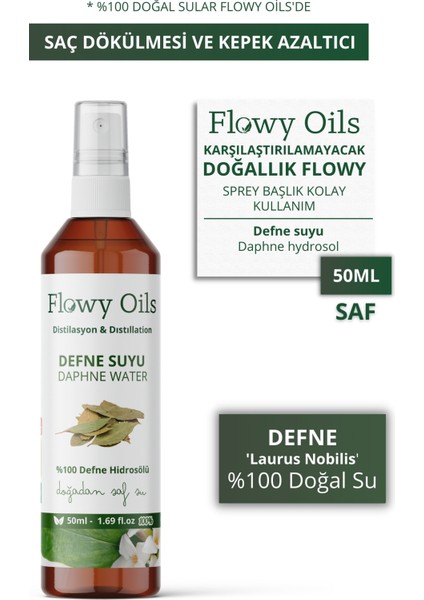 Defne Suyu %100 Tam Saf Doğal Yağlı Distilasyon Hidrosöl Suyu Tonik Daphne Hydrosol Tonic 50ML